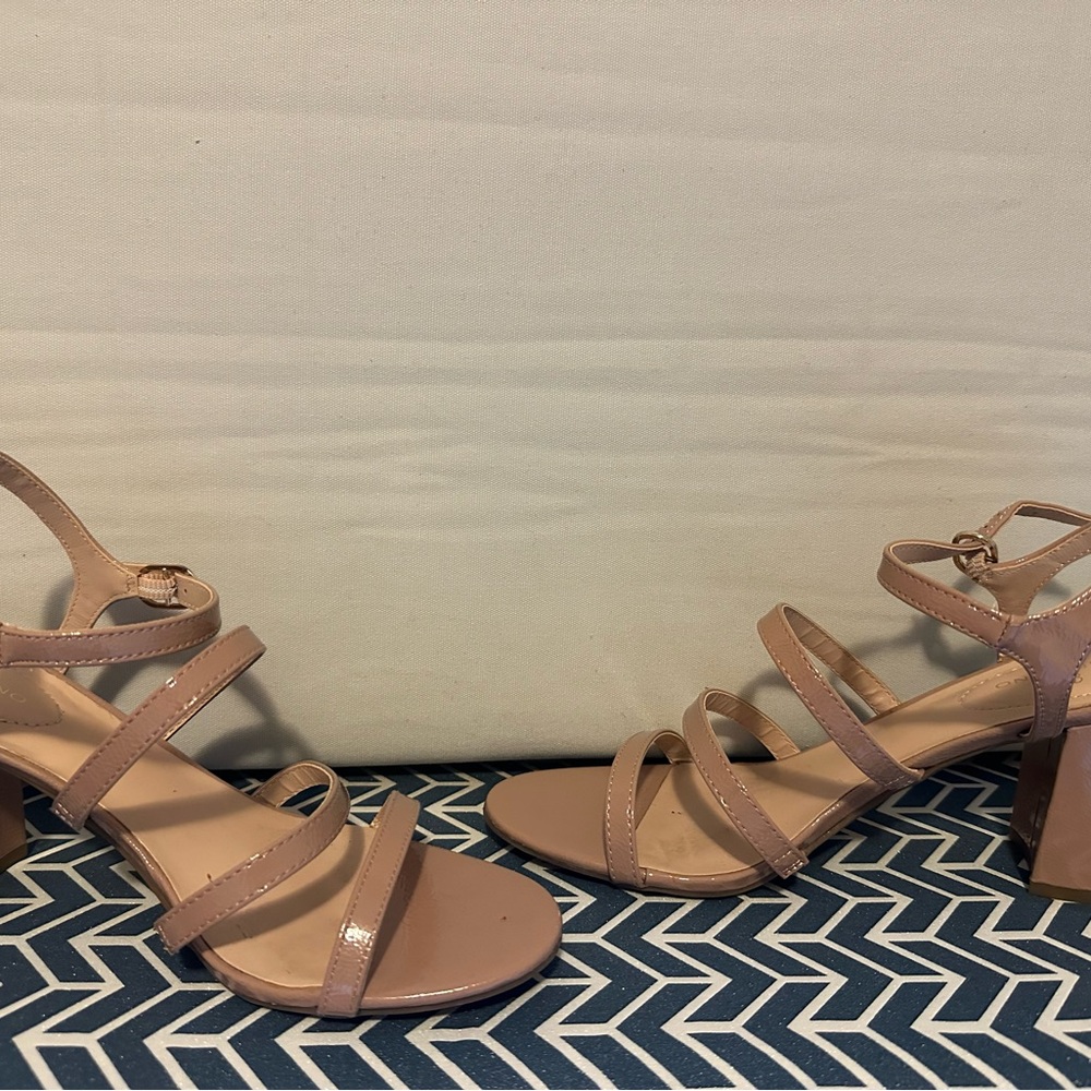 Bandolino Blush Strappy Heels Aimee3